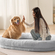 VEVOR Human Dog Bed 72x48x10 in Large Human Size Skill Beuable Faux Rabbit Fur
