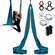 VEVOR Aerial Silk &amp; Yoga Swing, 8,7 Yards, Aerial Yoga Hammock Kit με 100gsm Nylon Fabric, Full Rigging Hardware &amp; Easy Set-up Guide, Antigravity Flying for All Levels Fitness Bodybuilding, Green