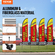 VEVOR Auto Repair Advertising Feather Flag Kit Swooper Flags and Poles 16,3 FT