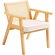 Καρέκλα VEVOR Rattan, Μοντέρνα Καρέκλα Τραπεζαρίας Mid Century με υποβραχιόνιο, Επενδυμένη Καρέκλα με Πλάτη Rattan, Ρετρό Καρέκλα Κουζίνας Rattan Τραπεζαρίας για Σαλόνι, Υπνοδωμάτιο, Αναγνωστήριο και Γραφείο, Μπεζ