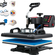 VEVOR Heat Press, 5 σε 1 Heat Press Machine 12x15, εκτυπωτής μεταφοράς εξάχνωσης Clamshell, γρήγορη θέρμανση, ψηφιακός ακριβής έλεγχος θερμοκρασίας, βινυλίου θερμότητας για T-Shirt Plate Mug Cup, 1250W