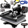 VEVOR Heat Press Machine 12 x 15 Inch 8 in 1 Heat Press 360° Swing Away Black Heat Press 1000W Μηχάνημα εκτύπωσης πουκάμισου 8 σε 1 Θέρμανση διπλού σωλήνος για πιάτα DIY Καπάκι κούπες