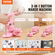 VEVOR Button Maker, 1/1,25/2,28 inch (25/32/58mm) 3-IN-1 Pin Maker, 300pcs Button Parts, Button Maker Machine with Panda Magic Book, Ergonomic Arc Handle Punch Press Kit, For Children DIY Gifts, Pink