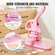 VEVOR Button Maker, 1/1,25/2,28 inch (25/32/58mm) 3-IN-1 Pin Maker, 300pcs Button Parts, Button Maker Machine with Panda Magic Book, Ergonomic Arc Handle Punch Press Kit, For Children DIY Gifts, Pink