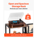 VEVOR 3 Tiers Record Player με φως LED &amp; θύρες USB Μεταλλικό ράφι βινυλίου μαύρο
