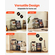 VEVOR 3 Tiers Record Player με φως LED &amp; θύρες USB Μεταλλικό ράφι βινυλίου μαύρο