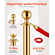 VEVOR 8 τμχ Gold Stanchion Post 6 Red Velvet Ropes Sand Injection Hollow Base