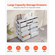 VEVOR 10 Drawer Dresser Fabric Storage Drawers Fabric Bins & Steel Frame White