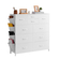 VEVOR 10 Drawer Dresser Fabric Storage Drawers Fabric Bins & Steel Frame White