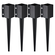 VEVOR Fence Post Anchor Ground Spike, 4 πακέτο 24 x 4 x 4 ίντσες εξωτερική διάμετρος (εσωτερική διάμετρος 3,5 x 3,5 ίντσες), μεταλλική μαύρη σκόνη με επίστρωση πάσσαλου, για κιγκλίδωμα κήπου κατάστρωμα γραμματοκιβωτίου