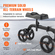 VEVOR Folding Knee Scooter, Carbon Steerable Knee Walker με ρυθμιζόμενο ύψος τιμόνι & επιγονατίδα, συμπαγείς τροχούς παντός εδάφους, διπλά φρένα, σκούτερ ανάκτησης ποδιών για τραυματισμούς στον αστράγαλο