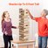 VEVOR Tumbling Timber Toy 60 Blocks Giant Tumble Tower Blocks Game Pine Wood Bag