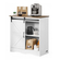 VEVOR Coffee Bar Cabinet Τραπέζι 3 επιπέδων Coffee Bar με πόρτες αχυρώνα καφέ λευκό