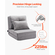 VEVOR Convertible Flip Chair με 5 ρυθμιζόμενες θέσεις δαπέδου Lazy Sofa Grey