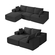 VEVOR Modular Sectional Καναπές σε σχήμα L Cloud Καναπές με ξαπλώστρα και μαξιλάρι μαύρο
