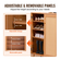 VEVOR Rattan Shoe Cabinet 5 Tiers Shoe Organizer 2 πόρτες & ρυθμιζόμενα ράφια