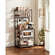Ράφι αρτοποιίας VEVOR Kitchen Bakers, Πλάτος 600 mm, Βάση κουζίνας με ράβδο στήριξης σε σχήμα Χ, 12 γάντζοι σε σχήμα S, Διπλό επάνω ράφι, Βάση καφέ για πιάτα και μπολ, Μπουκάλια μπαχαρικών