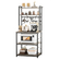 Ράφι αρτοποιίας VEVOR Kitchen Bakers, Πλάτος 600 mm, Βάση κουζίνας με ράβδο στήριξης σε σχήμα Χ, 12 γάντζοι σε σχήμα S, Διπλό επάνω ράφι, Βάση καφέ για πιάτα και μπολ, Μπουκάλια μπαχαρικών