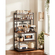Ράφι αρτοποιίας VEVOR Kitchen Bakers, Πλάτος 800 mm, Βάση κουζίνας με ράβδο στήριξης σε σχήμα Χ, 12 γάντζοι σε σχήμα S, Διπλό επάνω ράφι, Βάση καφέ μπαρ για πιάτα και μπολ, Μπουκάλια μπαχαρικών