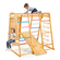 VEVOR Εσωτερική Παιδική Χαρά Jungle Gym, Ξύλινη Εσωτερική Παιδική Χαρά 7 σε 1 για Παιδιά, Σετ Παιχνιδιών Αναρρίχησης Montessori 113KG με Κούνια, Μπάρα Μαϊμούς, Τσουλήθρα, Ξύλινη Σκάλα, Σκάλα με Σχοινί, Δίχτυ Αναρρίχησης & Βράχο