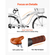 Γυναικείο Ποδήλατο VEVOR, Ποδήλατο Beach Cruiser 66cm, Ποδήλατο πόλης ενηλίκων 7 ταχυτήτων με σκελετό από ανθρακονήματα, χωρητικότητα 150kg, καλάθι, πίσω σχάρα και διπλά φρένα V, λευκό
