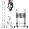 VEVOR Telescoping Ladder A-Frame Inox 16,5 ft Extension Ladders