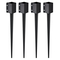 VEVOR Fence Post Anchor Ground Spike, 4 πακέτο 36 x 4 x 4 ίντσες εξωτερική διάμετρος (εσωτερική διάμετρος 3,5 x 3,5 ίντσες), μεταλλική μαύρη σκόνη με επίστρωση πάσσαλου, για κιγκλίδωμα κήπου κατάστρωμα γραμματοκιβωτίου