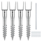 VEVOR No Dig Ground Anchor, 4 Pack 3,94 x 2,76 x 27,56 in DIY Screw in Post Stake, Περιλαμβάνει 6 Lag Bots & μια ράβδο, βαρέως τύπου ατσάλινη βάση στήριξης, ιδανική για στύλους γραμματοκιβωτίου και στύλους φράχτη