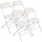 Πακέτο 4 πτυσσόμενων καρεκλών VEVOR, πτυσσόμενες πλαστικές καρέκλες με μεταλλικό σκελετό βαρέως τύπου, φορητές πτυσσόμενες καρέκλες τραπεζιού με κάρτες, στοιβαζόμενα εσωτερικά και εξωτερικά καθίσματα για σπίτι, αυλή, κήπο, πάρτι, εκδηλώσεις, λευκό