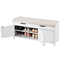 Πάγκος Παπουτσιών VEVOR, Πάγκος Εισόδου 1050 x 350 x 503 mm με Ανυψούμενη Αποθήκευση και Μαξιλάρι Καθίσματος, Ράφι Αποθήκευσης Παπουτσιών 250 λίβρες με 3 Ντουλάπια και Ράφι Ρυθμιζόμενου Ύψους, για Υπνοδωμάτιο, Διάδρομο, Λευκό + Μαύρο