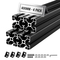 Προφίλ εξώθησης αλουμινίου VEVOR 4PCS 4040, 15,75 ίντσες 400 mm, ανοδιωμένη γραμμική ράγα ευρωπαϊκού προτύπου με υποδοχή T, ράγα αλουμινίου υψηλής αντοχής από εξώθηση, για εξαρτήματα τρισδιάστατων εκτυπωτών και πάγκο εργασίας CNC DIY, μαύρο