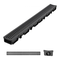 Αποχέτευση τάφρου VEVOR, 1005 x 103 x 62 mm, Γραμμικό κανάλι αποστράγγισης 6 τεμαχίων, Αποχέτευση καναλιού HDPE με σχάρες και καπάκια, Σύστημα αποστράγγισης εξωτερικού χώρου υψηλής ποιότητας για δρόμο, βεράντα, πισίνα, κήπο, αυλή, μαύρο